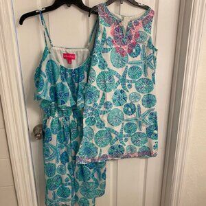 Lilly Pulitzer dresses for Mother&Daughter Blue Seashell, excellent condition